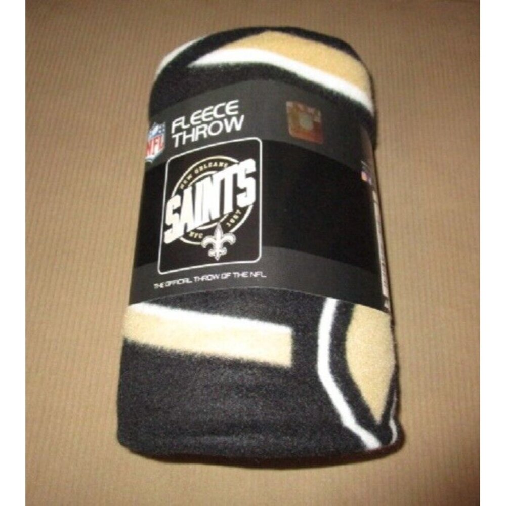 New Orleans Saints Fleece Throw Gift Stadium Blanket Football Team NFL Logo SOFT - Picture 2 of 2